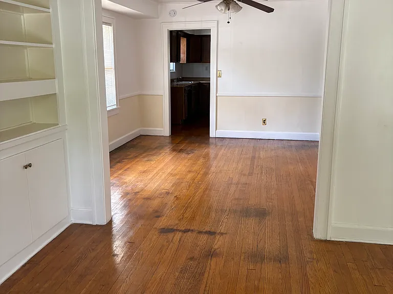 From living room looking towards dining room and kitchen.