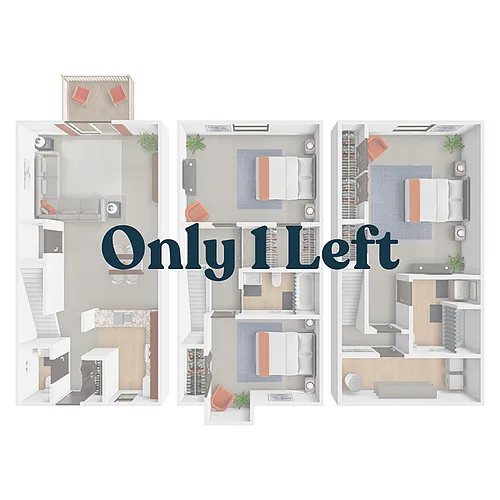 Floor plan 3 Bedroom 2.5 Bath