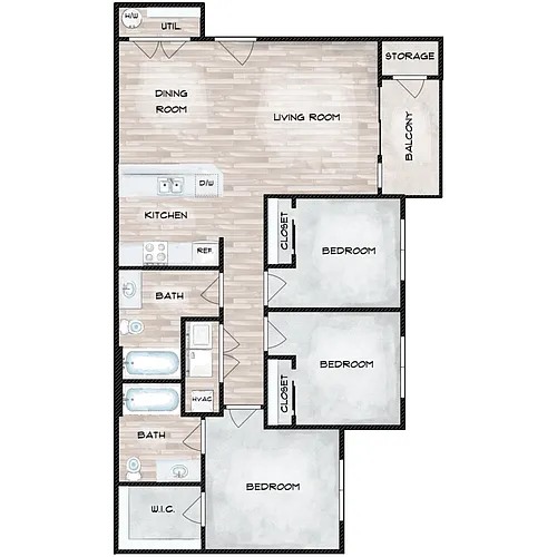 Floor plan 3X2 D1