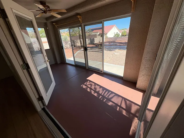 Enclosed patio.