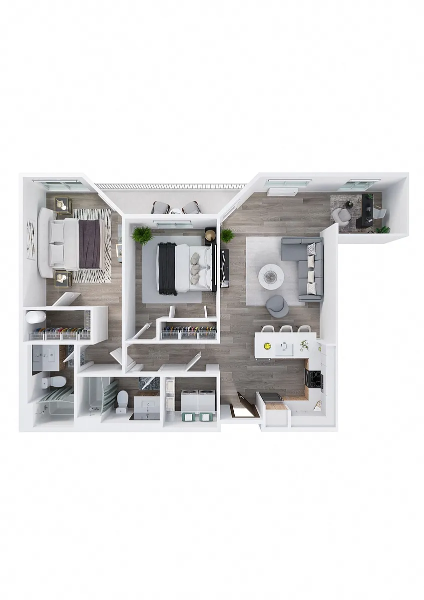 Floor plan 2x2 + Den