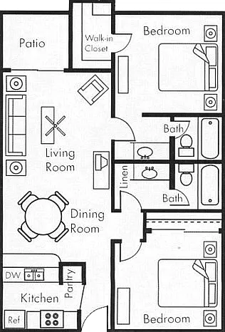 2 bedroom 2 bathroom 900 square foot floor plan 2 bedroom 2 bathroom 900 square foot floor plan