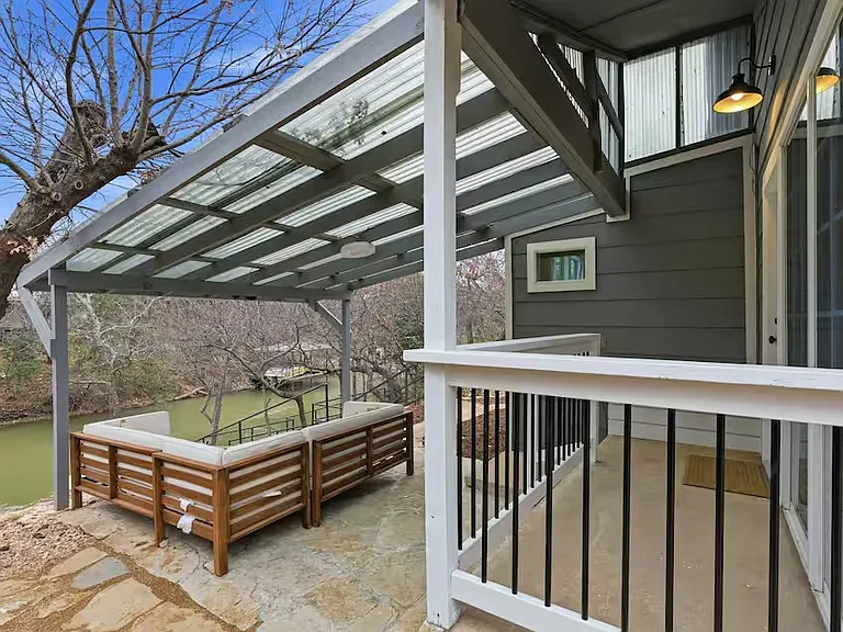 Back porch with lake view
