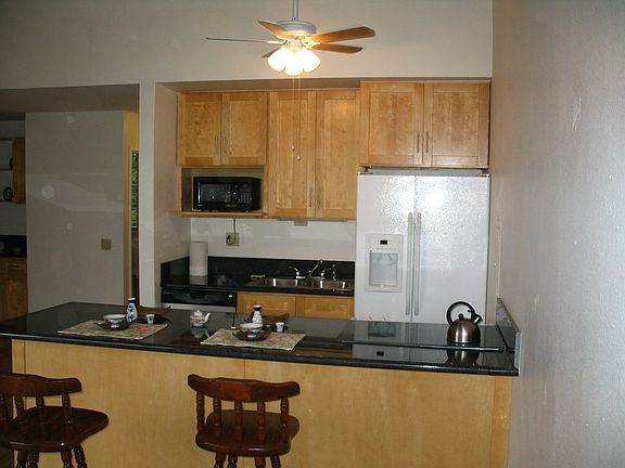 Kitchen area, all granite counters