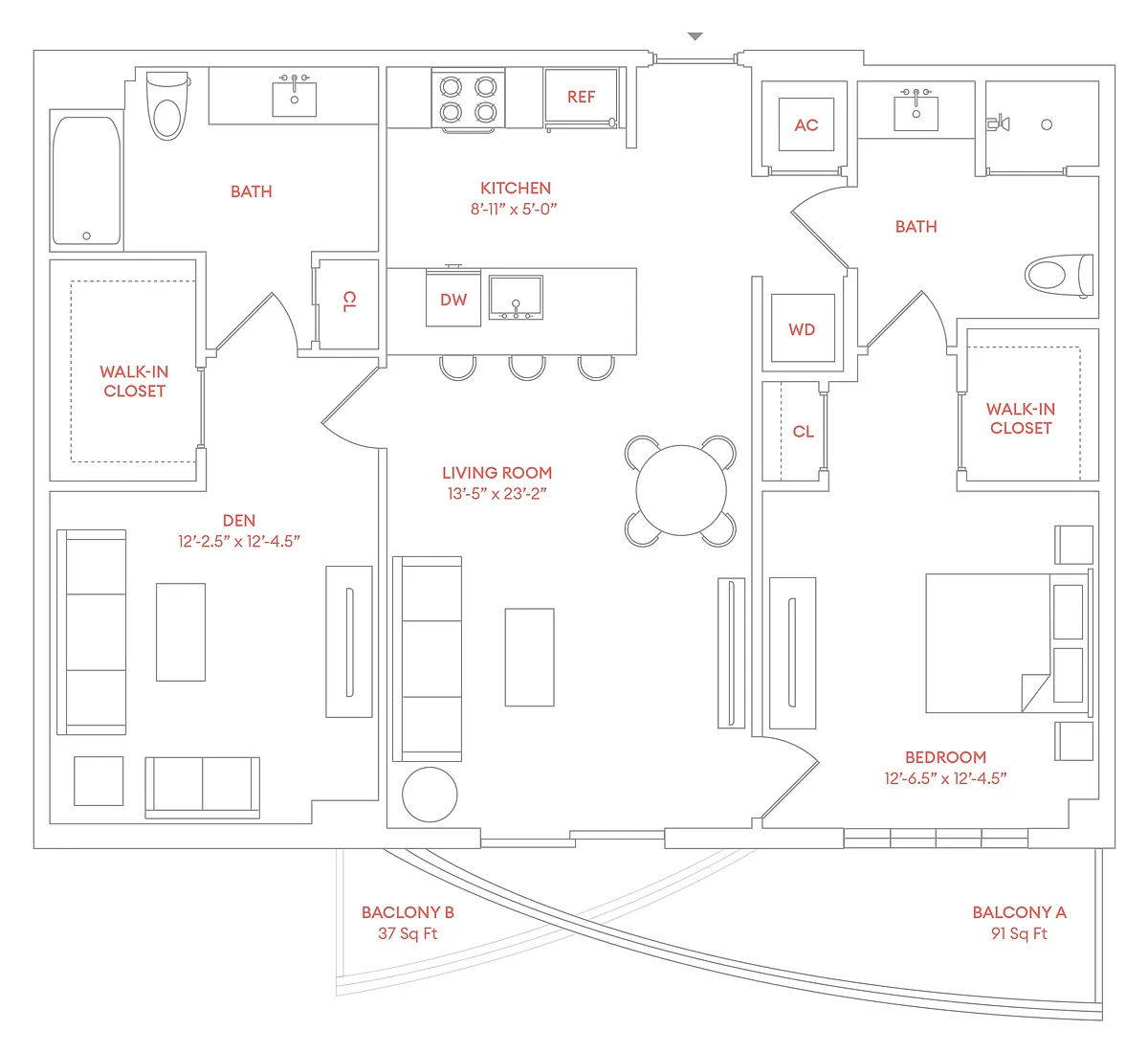 Floor plan J - Residence 07, Floors 2-4