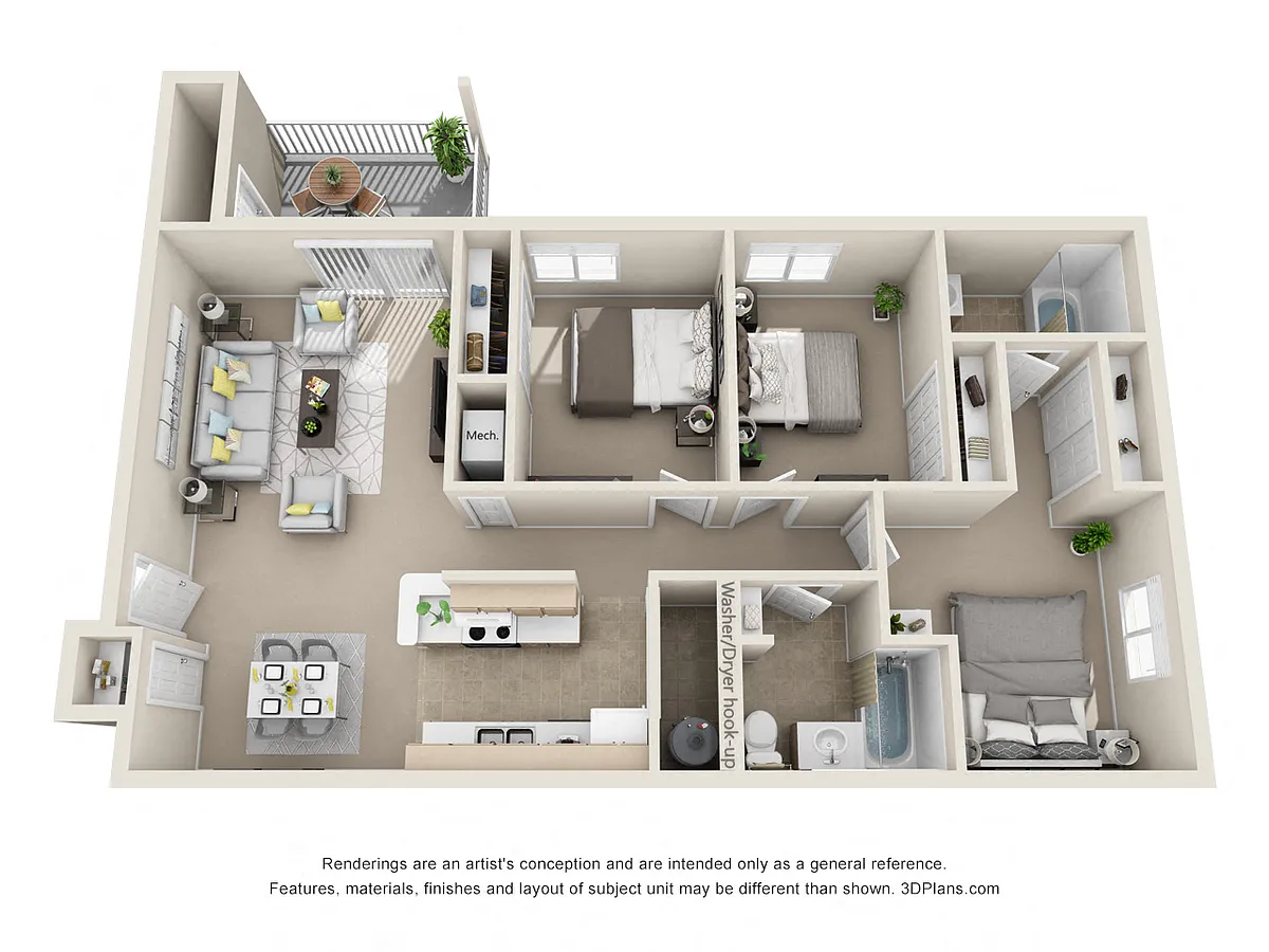 Floor plan Three Bedroom