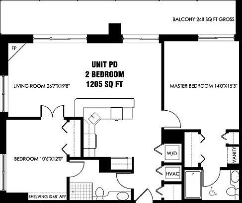 The basic floor plan - the kitchen has been updated and the master bath has been updated