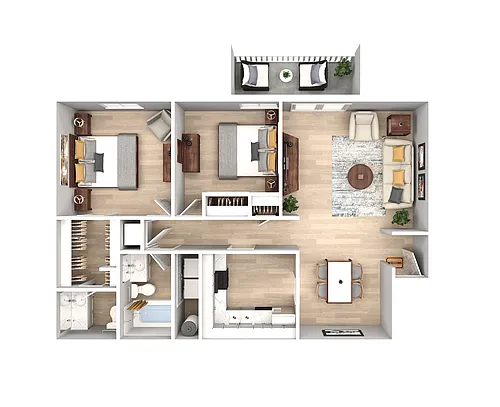 Floor plan 2 Bedroom 1.5 Bath