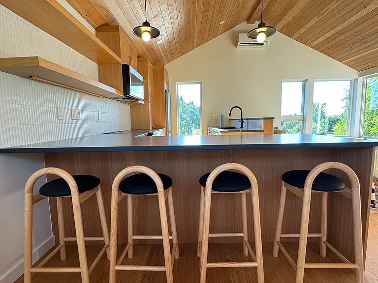 Counter stools included in unit