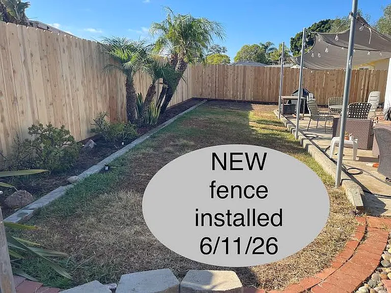 Currently working in backyard... Just installed a NEW privacy fence just for you!