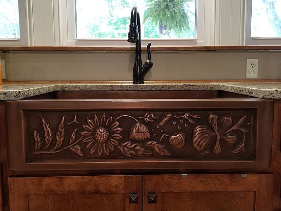 Beautiful copper farm sink