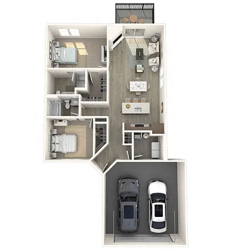 Floor plan 2 Bedroom, 2 Bath Townhome
