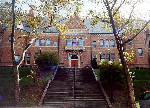 Carnegie Library Music Hall in park directly across the street! Beautiful building and grounds.