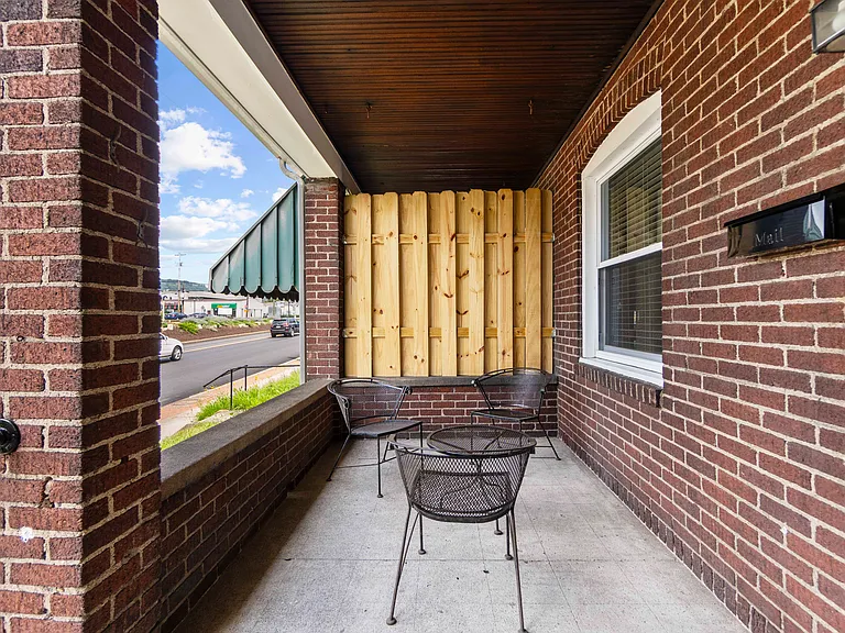 Front Porch with privacy screen.