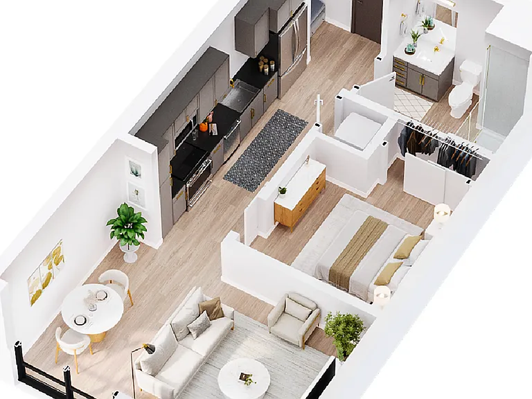 3D Agate - One Bedroom Floor Plan - Salt Lake City, UT 3D Agate - One Bedroom Floor Plan - Salt Lake City, UT