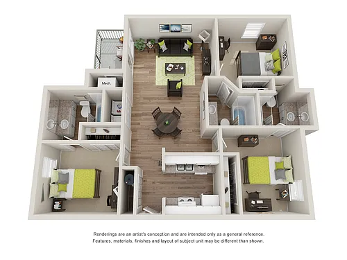 Floor plan 3 Bed 3 Bath Spartan