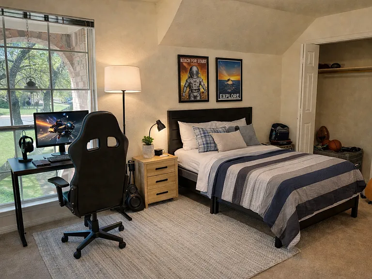 Ai- staged - 2nd bedroom on 2nd floor