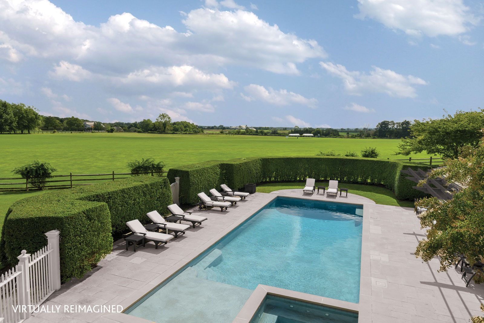  View from the rear balcony of 6 Dannielles Way, Bridgehampton, NY (virtually re-imagined)