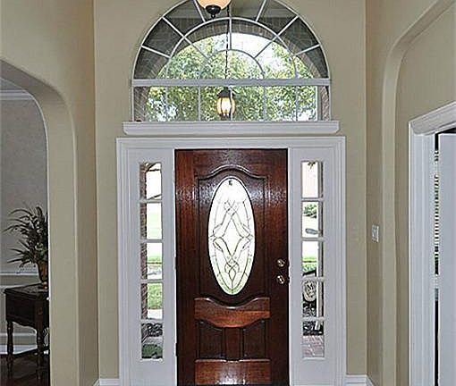 Impressive entry with wood flooring.