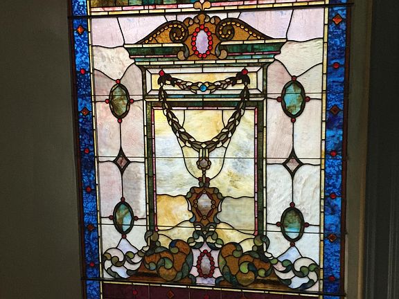 Restored 5' x 9' Stained Glass in entry