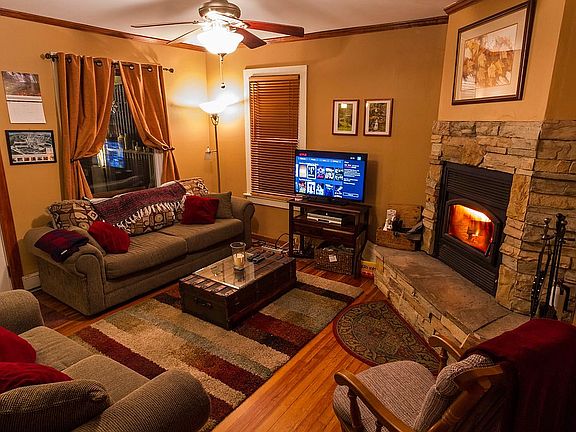 Living room with fireplace