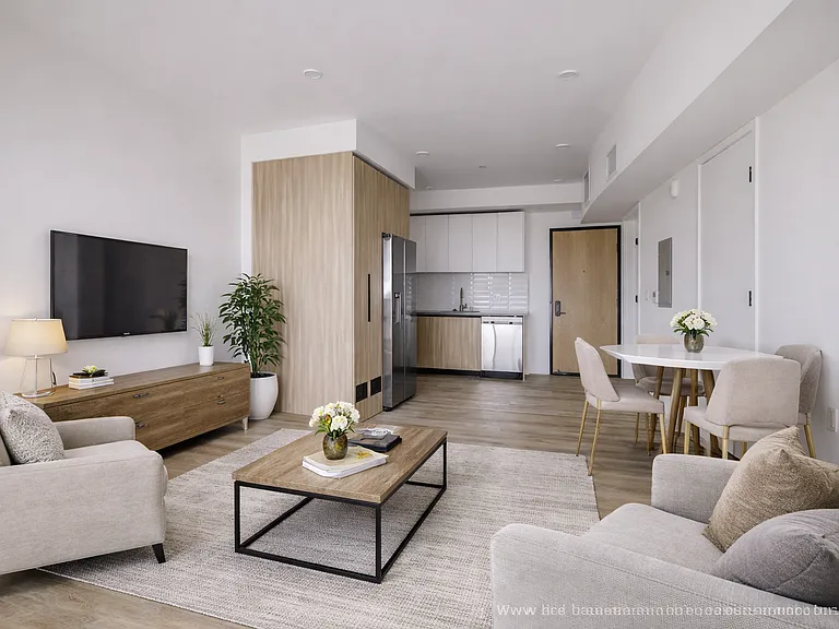 Certain photos may include virtual staging for illustrative purposes only. Furniture and decor shown are not included in the lease. No structural changes, alterations to layout, finishes, fixtures, or views have been made to the unit.
