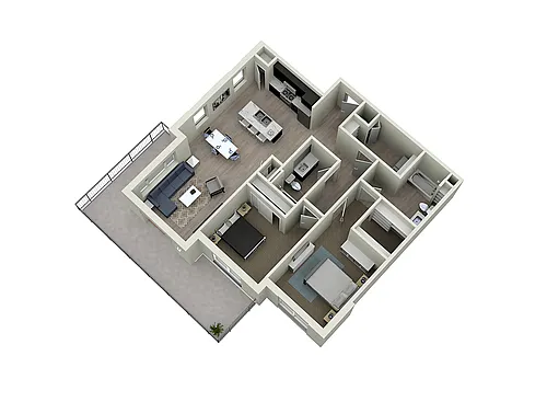Floor plan 2E - Two Bedroom