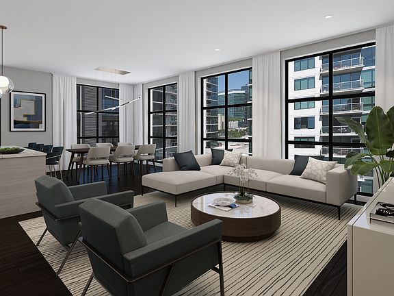 Renderings from similar building to demonstrate finishes