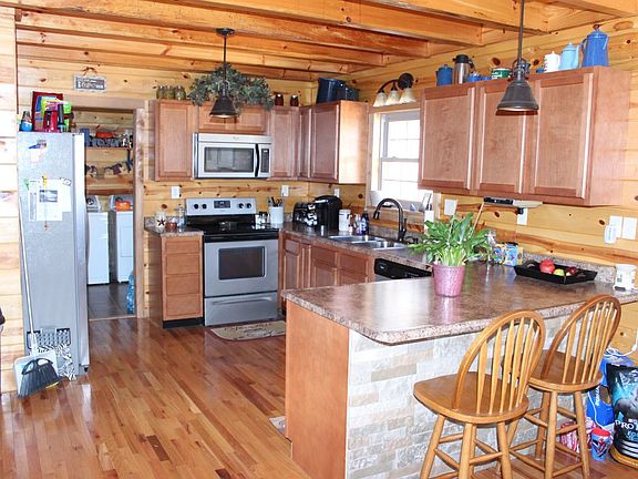 Kitchen area with bar