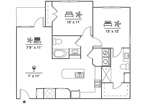 Floor plan 2X2 B7