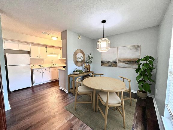 Dining area and kitchen - new floors, lighting, counters