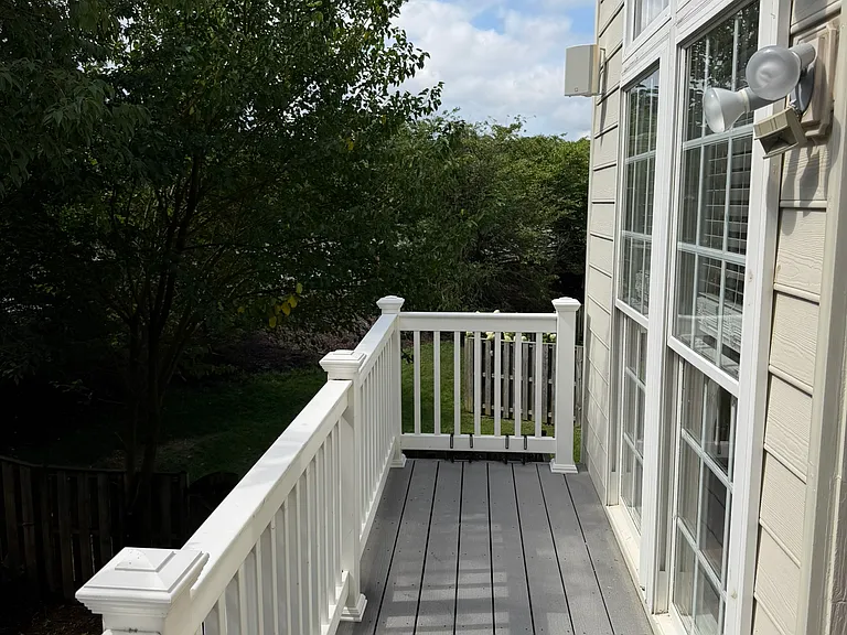 Deck with windows and door to the kitchen