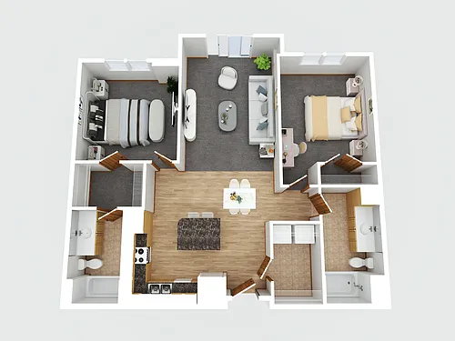 Floor plan 2 Bedroom 2 Bathroom