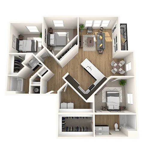 Floor plan 3 Bedroom, 2 Bathroom