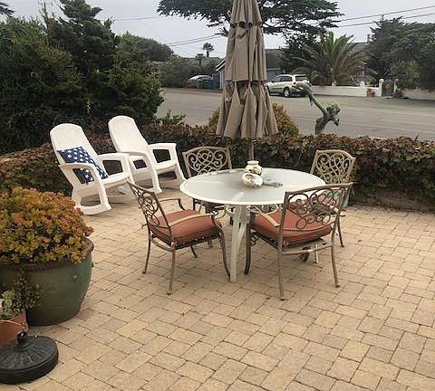 Dining on the large patio