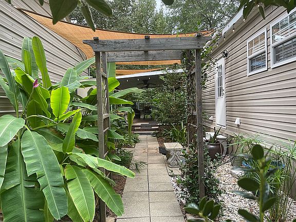 Walkway to back porch & door