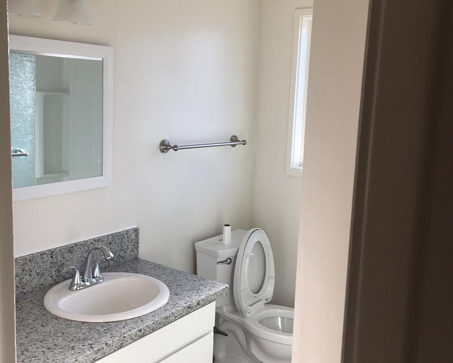 New bathroom granite, shower doors, flooring