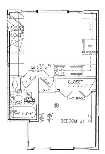 Floor plan 1 Bedroom, 1 Bathroom