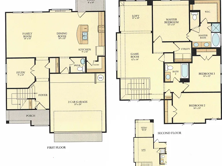 Floorplan - Home comes with the Optional Second floor. Sitting room in the master room
