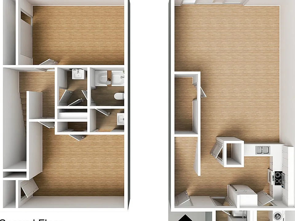 2 Bedroom 1.5 Bath Townhouse