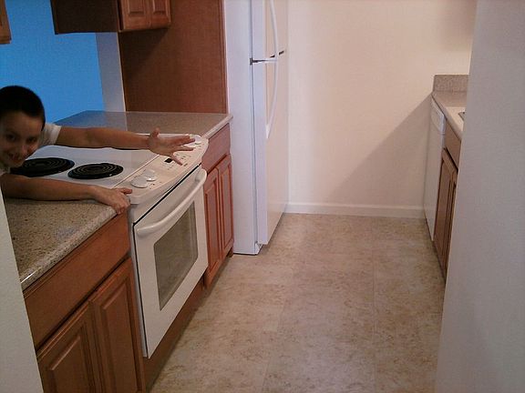 Kitchen open to dining area