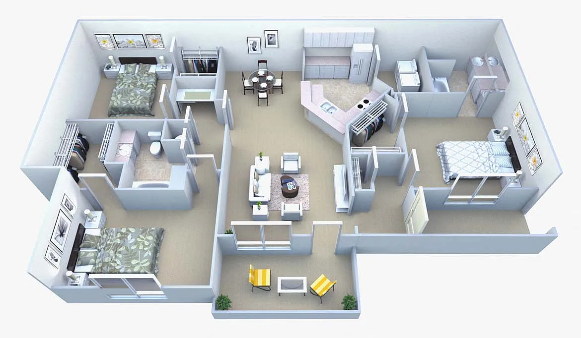 Floor plan The Chattahoochee 3 Bed/2 Bath