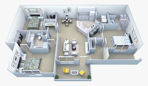 Floor plan The Chattahoochee 3 Bed/2 Bath
