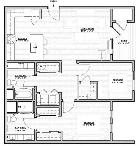Floor plan Lafferty - 2x2 C1