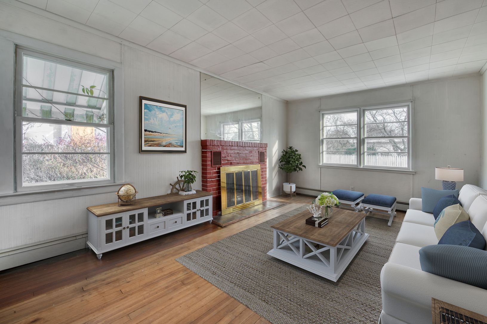  Cottage 1-  Living Room-Virtually Staged