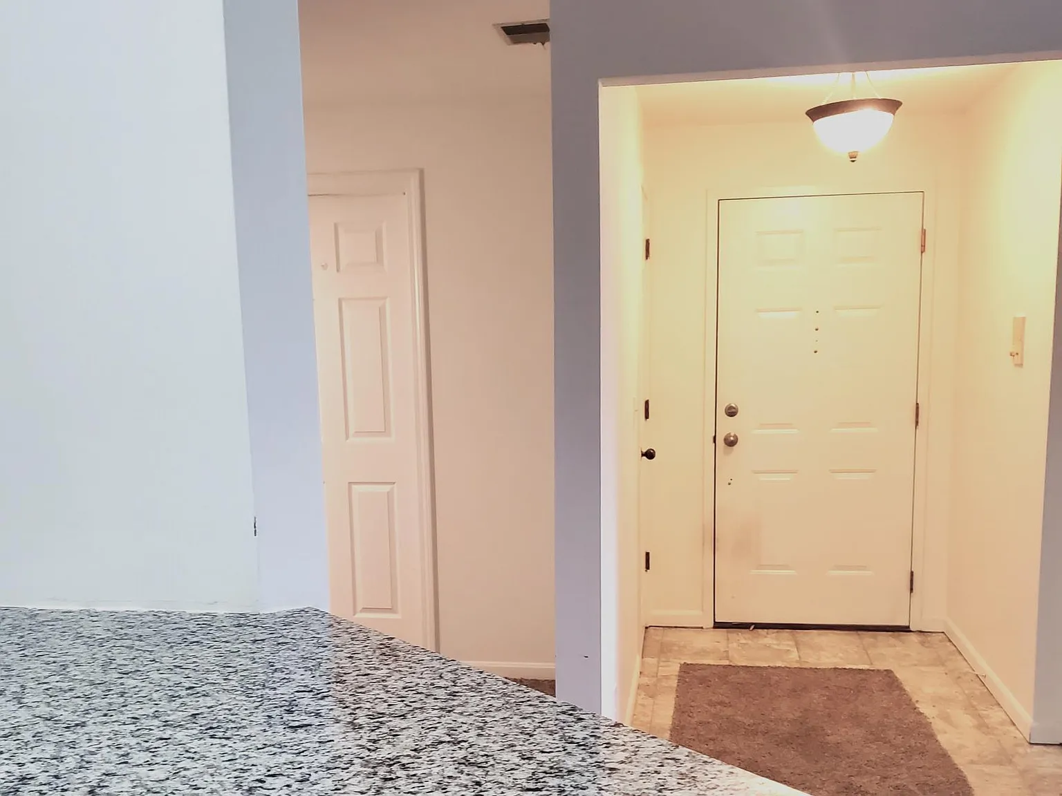 Entry hall with new light fixtures