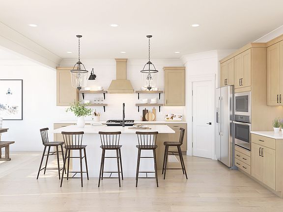 Kitchen with floating shelves