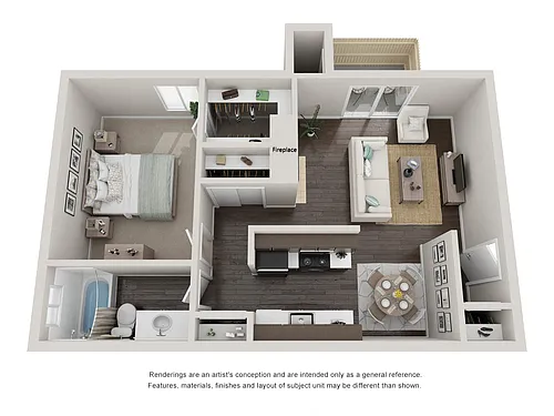 Floor plan 1 Bed 1 Bath Cypress
