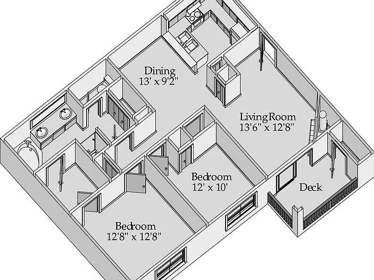 The Palmer - Brittany - 1 Beds - 1 Baths - 1062 Sq. ft.