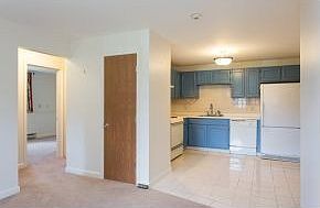 Kitchen opens to living room